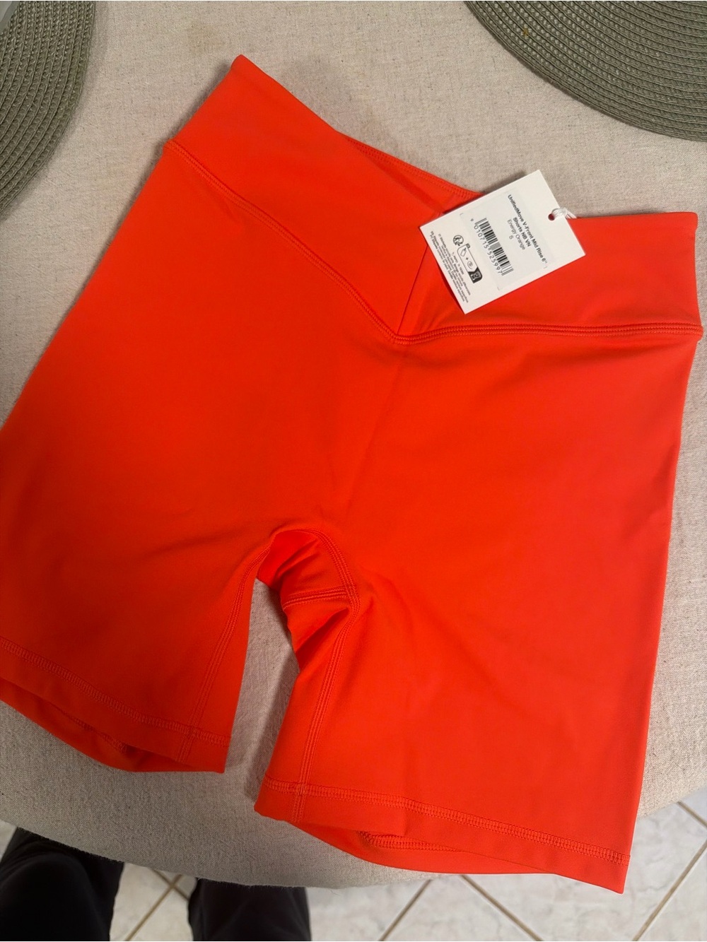 Oner Active Orange High-Waist Bike Shorts - Picture 3 of 5